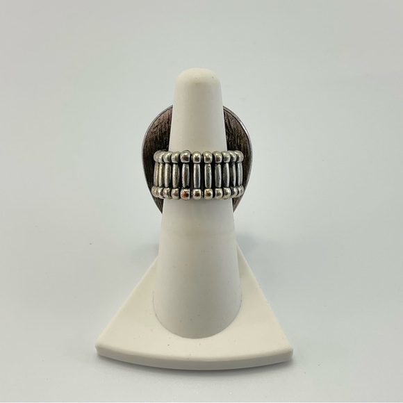 Vintage Gothic Ring Clear Crystals & Mystical Swirls Stretch Ring, Celtic Nordic - Picture 5 of 13